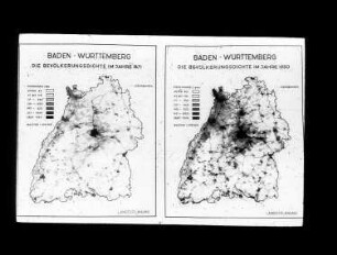 Baden-Württemberg, Bevölkerungsdichte 1871-1950