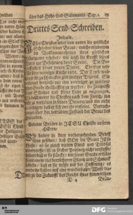 Drittes Send-Schreiben.