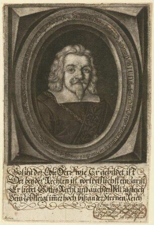 Johann Höfel, Dr. utr. juris, Rechtsberater und Rat in Schweinfurt; geb. 24. Juni 1600