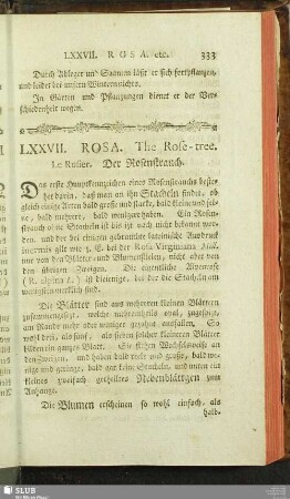 LXXVII. Rosa. The Rose-tree. Le Rosier. Der Rosenstrauch