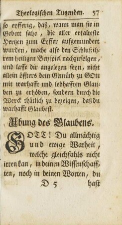 Ubung des Glaubens