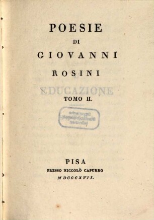 Poesie di Giovanni Rosini, 2