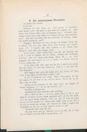 F. Die unbestimmten Pronomina.