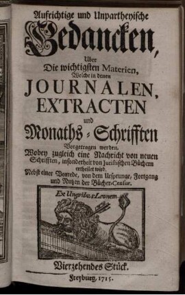 Vierzehendes Stück.
