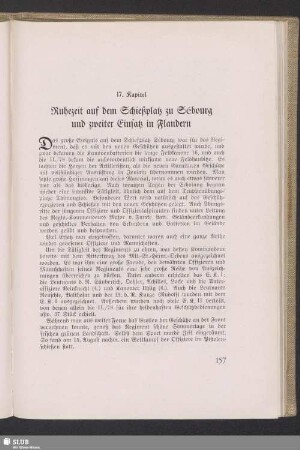 17. Kapitel. Ruhezeit auf dem Schießplatz zu Sébourg und zweiter Einsatz in Flandern