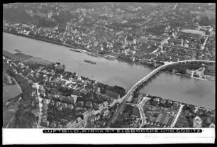 Pirna mit Elbbrücke und Copitz an der Elbe, Luftbild