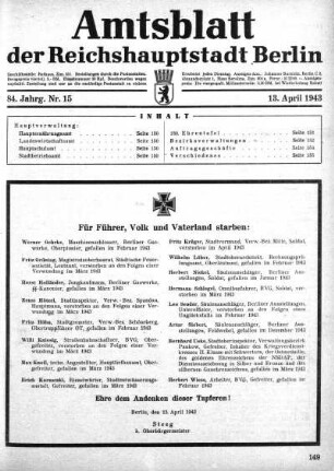 1943,15: Nr. 15, 13. April 1943