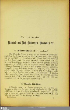 Drittes Kapitel. Mandel- und Nuß-Bäckereien, Macronen etc.