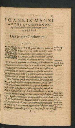Liber I. De Origine Gothorum.