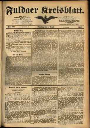 Ausgabe vom Dienstag, den 04. August 1908.