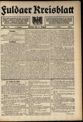 Ausgabe vom Freitag, den 04. August 1911.
