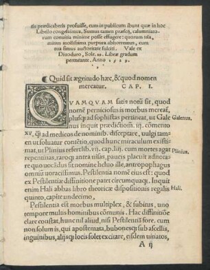 Quid sit aegritudo haec, & quod nomen mereatur. Cap. I.