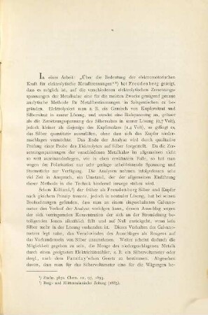 Studien zur elektrolytischen Abscheidung von Metallen nach dem Faraday'schen Gesetz
