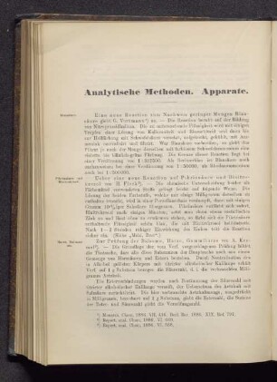 Analytische Methoden. Apparate