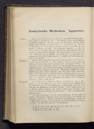 Analytische Methoden. Apparate