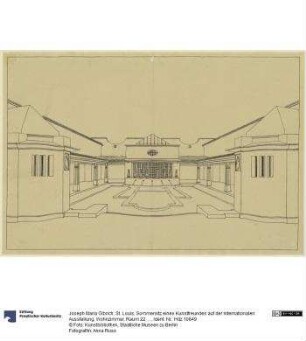 St. Louis, Sommersitz eines Kunstfreundes auf der internationalen Ausstellung, Wohnzimmer, Raum 22, Grundriss mit Möblierungsplan