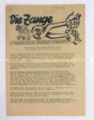 Hektografierte Betriebszeitung der KPD für die Belegschaft der Thyssenhütte überwiegend zum Lohnkampf