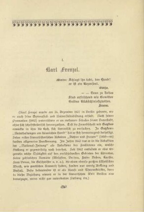 I. Karl Frenzel