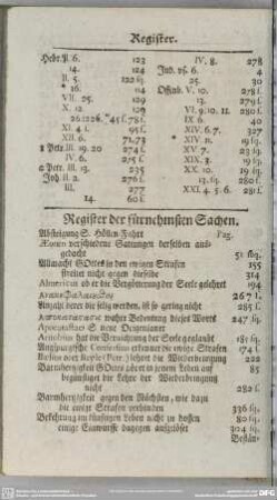 Register der fürnehmsten Sachen