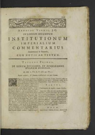 Titulus Primus.