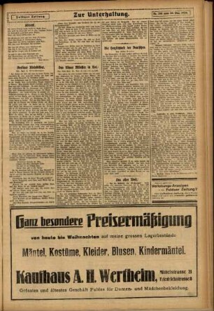 Dritte Ausgabe vom Samstag, den 20. Dezember 1924.