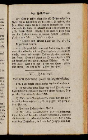 VI. Kapitel. Von dem Gebrauche großer Anfangsbuchstaben.