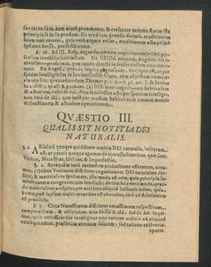 Quaestio III. Qualis Sit Notitia Dei Naturalis.