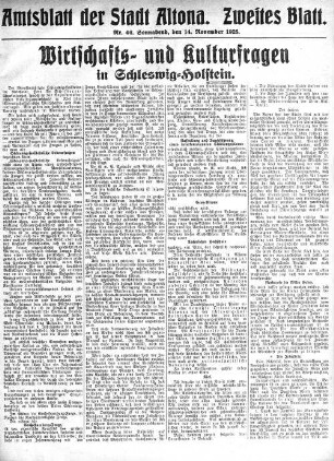 Nummer 46. Zweites Blatt. : Sonnabend, den 14. November 1925