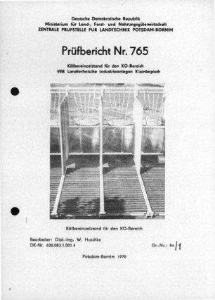 Kälbereinzelstand für den KO-Bereich