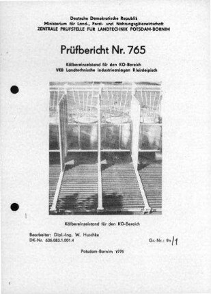Kälbereinzelstand für den KO-Bereich