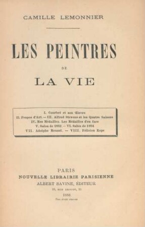 Les peintres de la vie