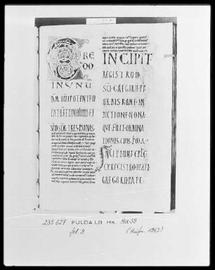Gregorius Magnus, Registrum epistularum et Regula Pastoralis — Initiale C(redo), Folio 9recto