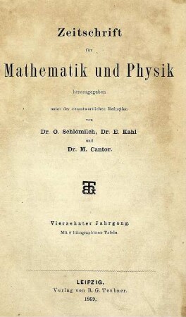 14: Zeitschrift für Mathematik und Physik