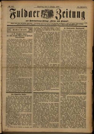 Erste Ausgabe vom Samstag, den 09. Oktober 1897.