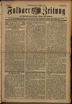 Erste Ausgabe vom Samstag, den 09. Oktober 1897.