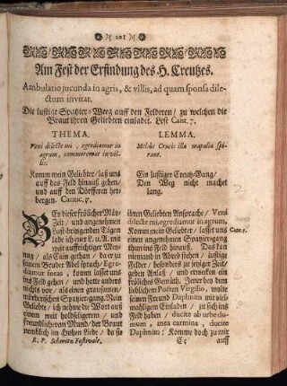 Am Fest der Erfindung des H. Creutzes.
