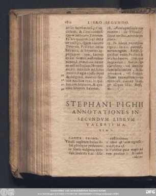 Stephani Pighii Annotationes In Secundum Librum Valerii Maximi.