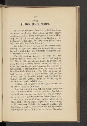 XVIII. Kirchliche Angelegenheiten.