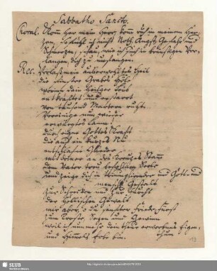 Textblatt [Schreiber: Reichard, J. G.]