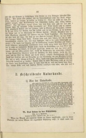 B. Beschreibende Naturkunde