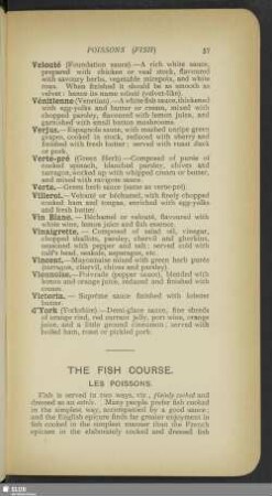 The fish course. Les poissons