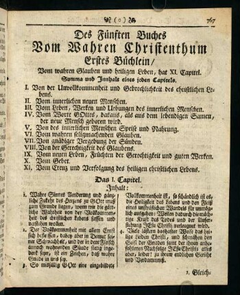 767-792, Das I. Capitel - Das VI. Capitel