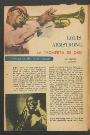 Louis Armstrong, la trompeta de oro : Siluetas de actualidad