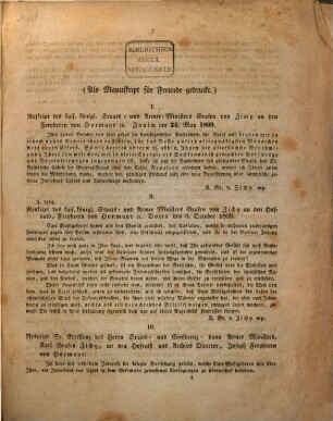 [Sammlung offizieller Erlasse an J. von Hormayr von 1809 - 1811, dessen politische Wirksamkeit in Tyrol betreffend] : (Als Manuskript für Freunde gedruckt)