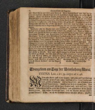 Evangelium am Tage der Heimsuchung Maria.