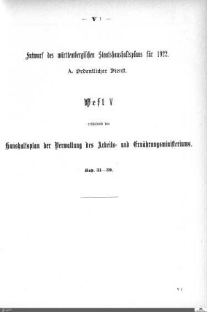 Staatshaushaltsplan 1922, Heft 5