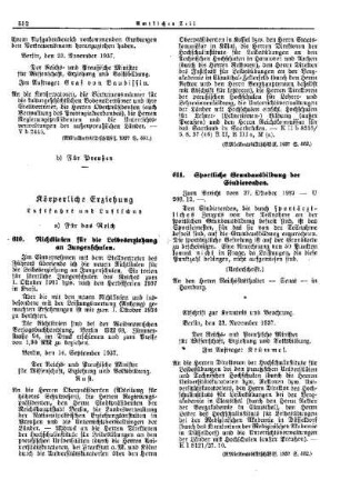 Richtlinien für die Leibeserziehung an Jungenschulen : [Körperliche Erziehung] ; [Für das Reich] ; [Amtliche Erlasse] ; [Amtlicher Teil]