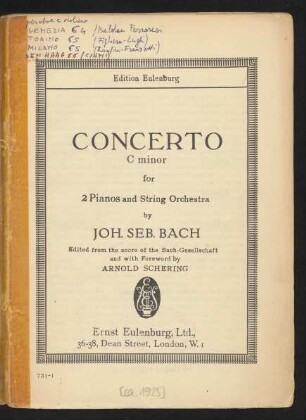 Concerto C minor for 2 pianos and string orchestra