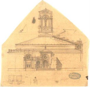 Leins, Christian Friedrich von; Italien; Reiseskizzen - Kirche (Grundriss, Ansicht)