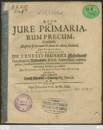 De Iure Primariarum Precum
